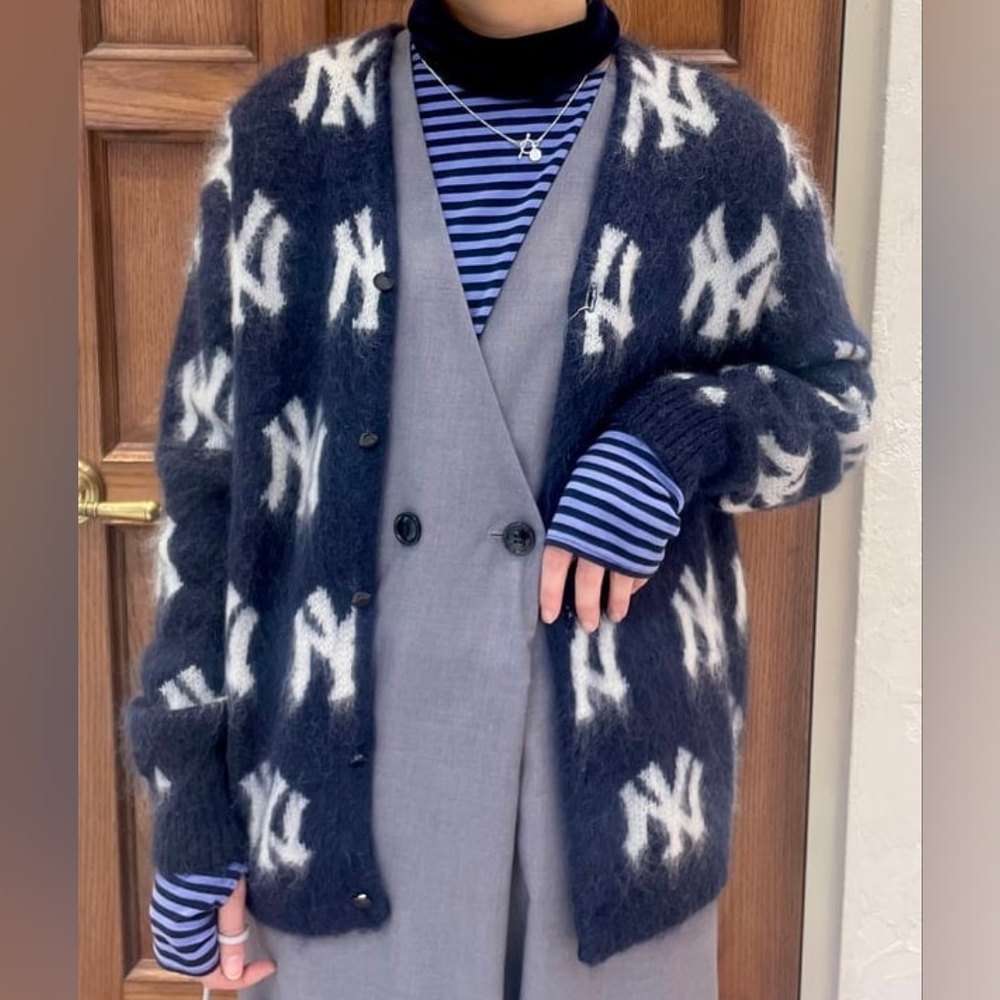 Beams x Needles New York Yankees Mohair Cardigan Size XS